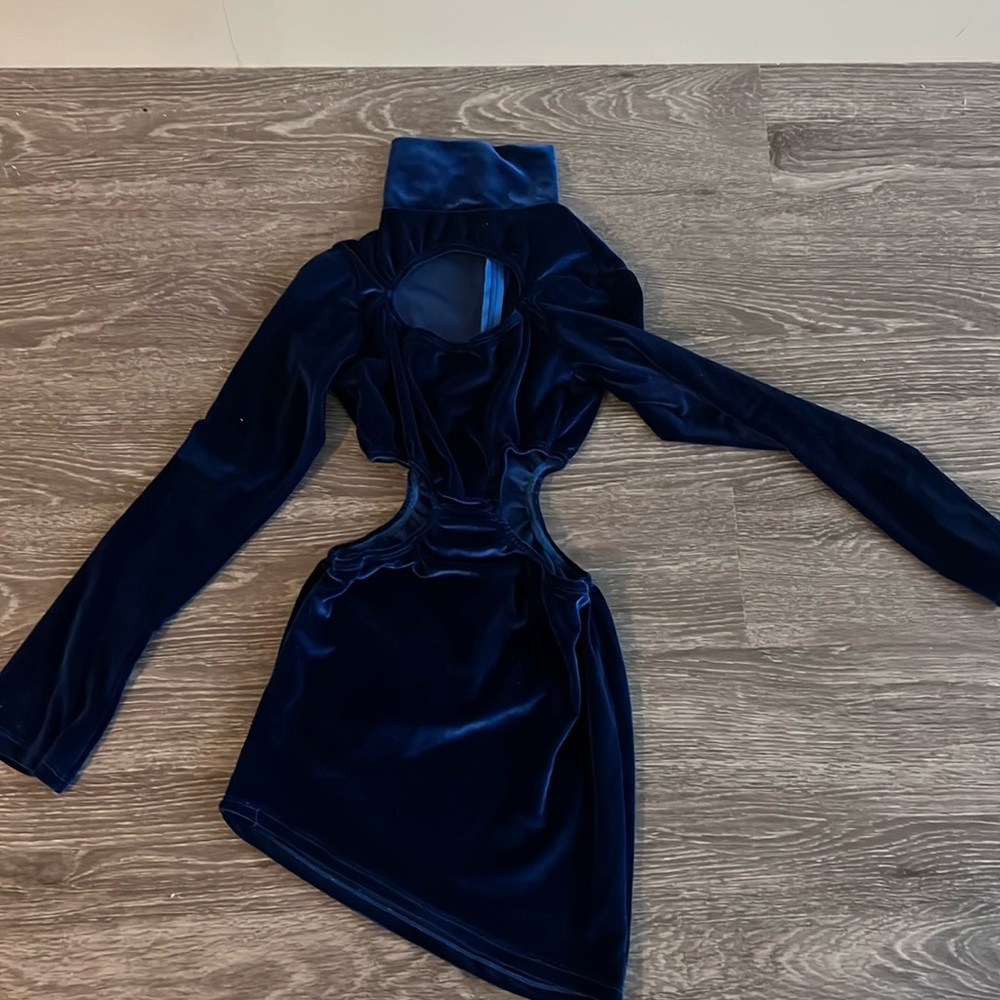 Blue velvet dress